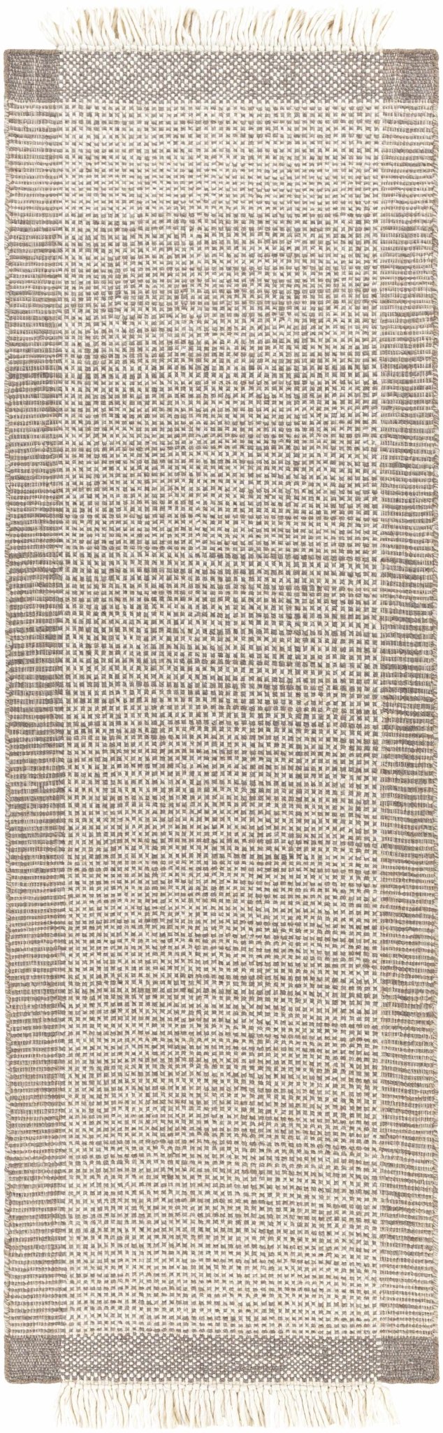 Reliance Modern Beige Grid Design Wool Rug - The Rug Decor