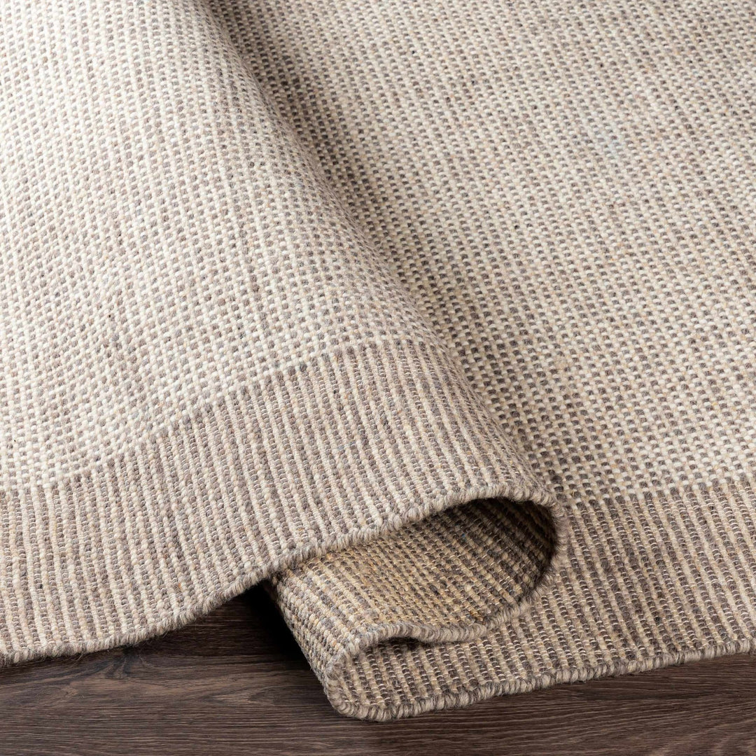 Reliance Modern Beige Grid Design Wool Rug - The Rug Decor