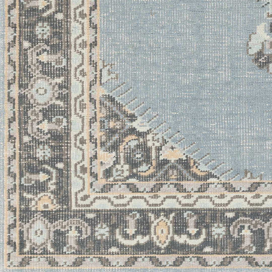 Renfrewshire Hand Knotted Blue And Charcoal Traditional Style Area Rug - The Rug Decor