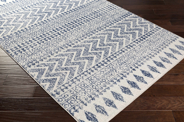 Renick Modern Style Blue And Ivory Area Rug - The Rug Decor