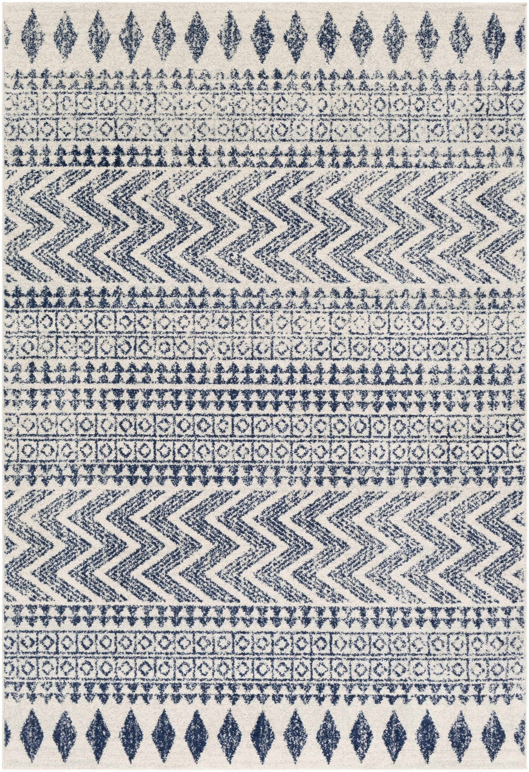 Renick Modern Style Blue And Ivory Area Rug - The Rug Decor