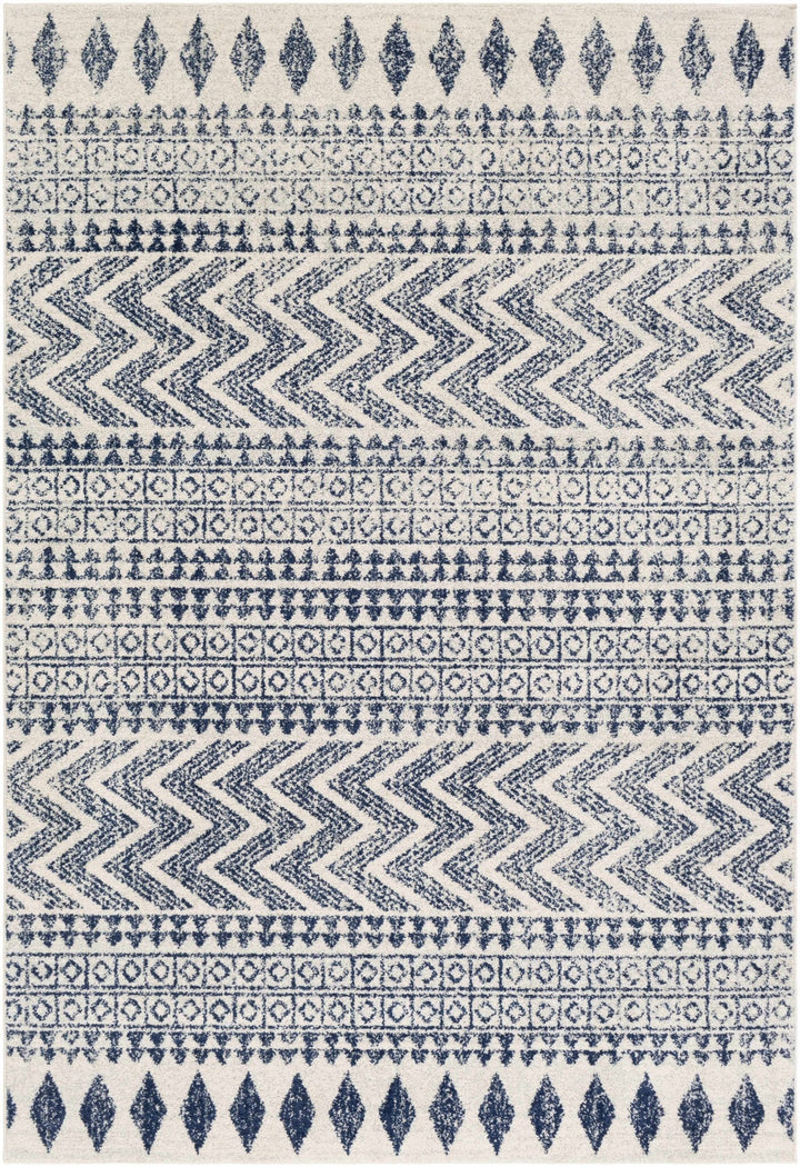 Renick Modern Style Blue And Ivory Area Rug - The Rug Decor