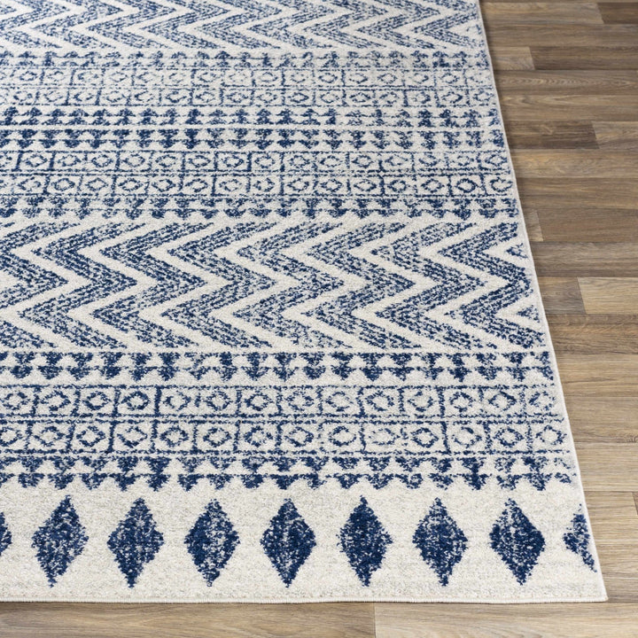 Renick Modern Style Blue And Ivory Area Rug - The Rug Decor
