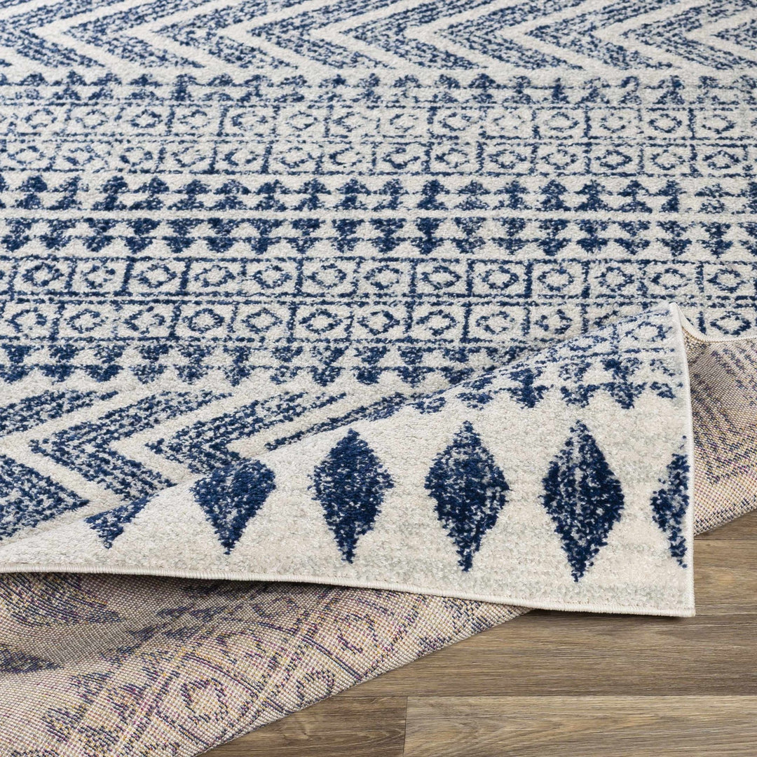 Renick Modern Style Blue And Ivory Area Rug - The Rug Decor