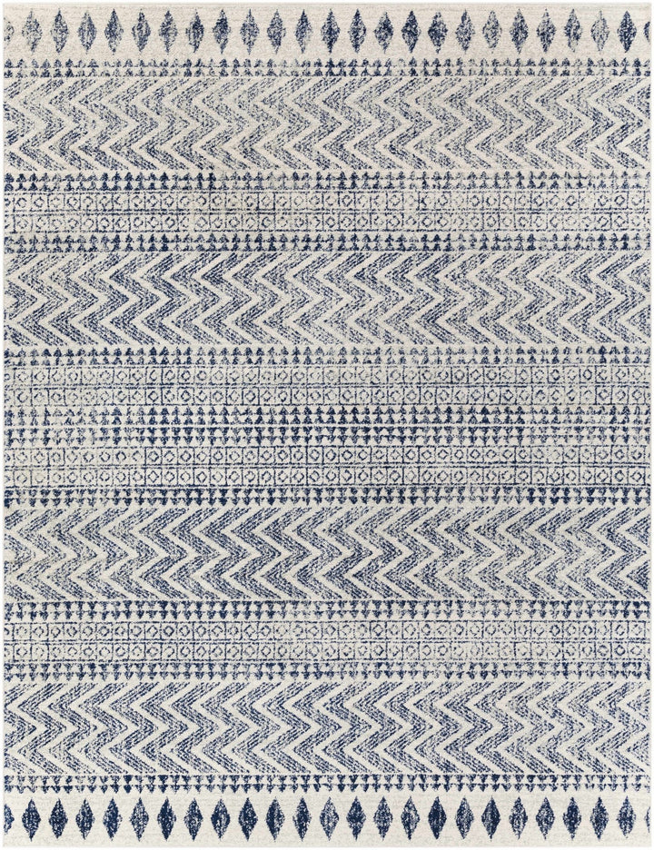 Renick Modern Style Blue And Ivory Area Rug - The Rug Decor