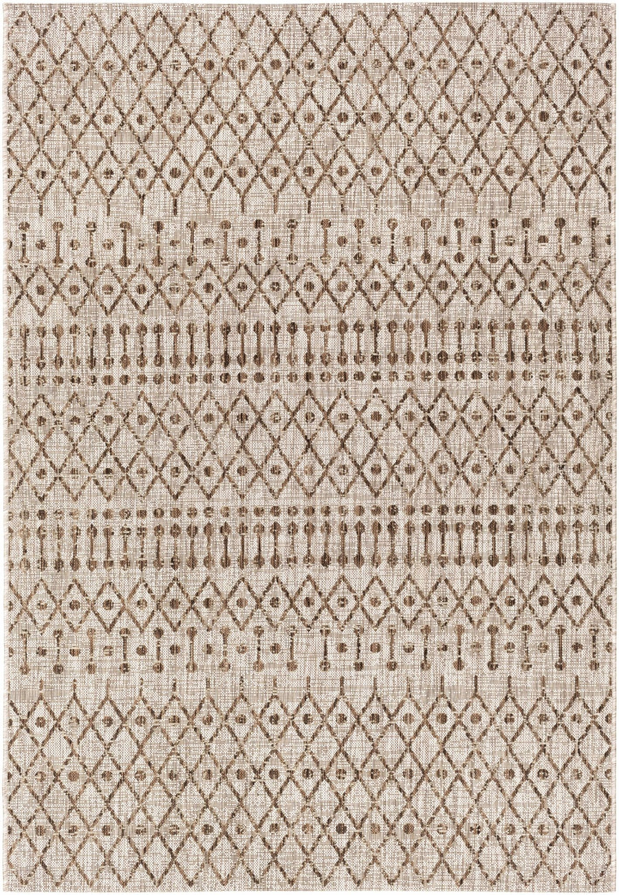 Rennert Beige And Brown Modern Style Outdoor Area Rug - The Rug Decor