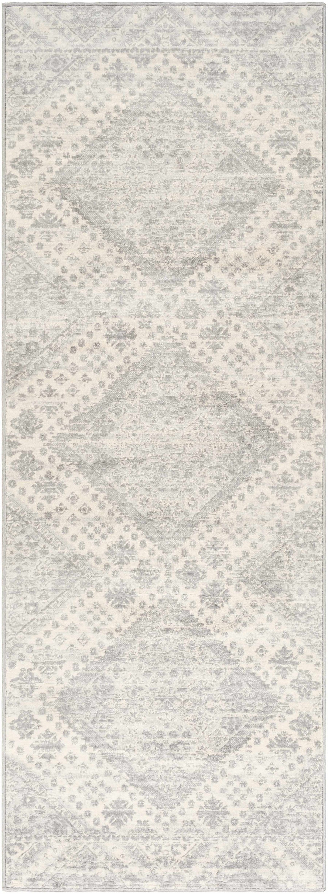 Renton Ivory And Gray Modern Geometrical Area Rug