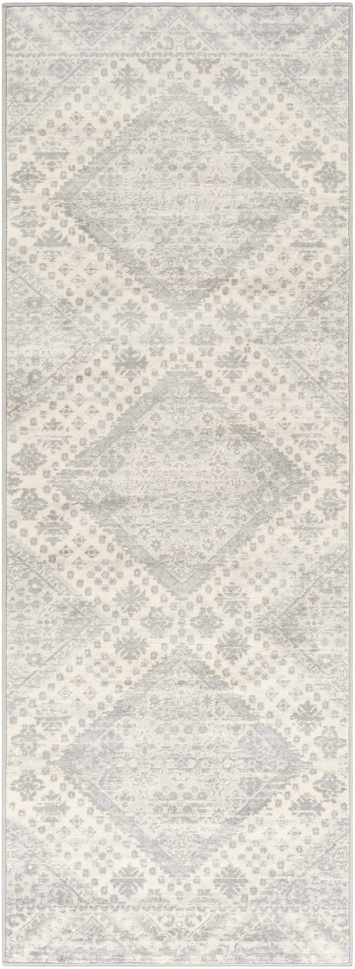 Renton Ivory And Gray Modern Geometrical Area Rug