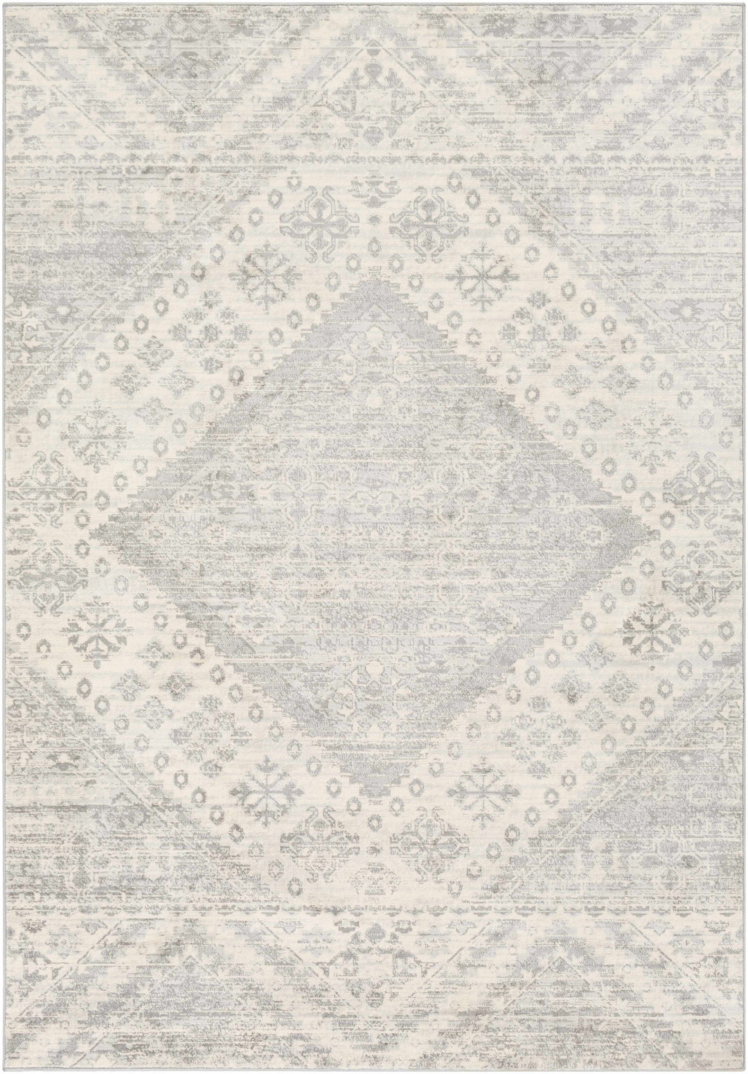 Renton Ivory And Gray Modern Geometrical Area Rug