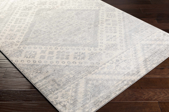 Renton Ivory And Gray Modern Geometrical Area Rug