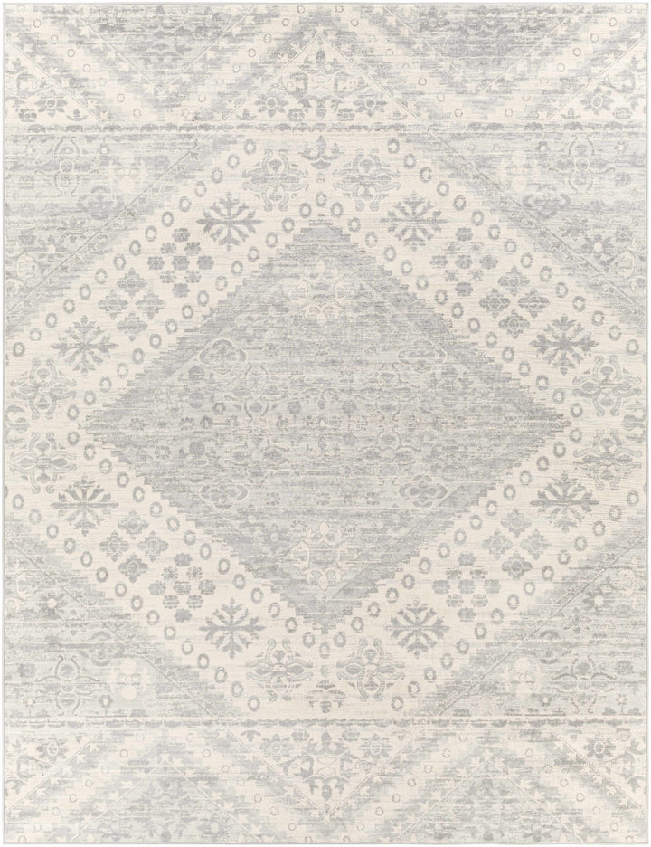 Renton Ivory And Gray Modern Geometrical Area Rug