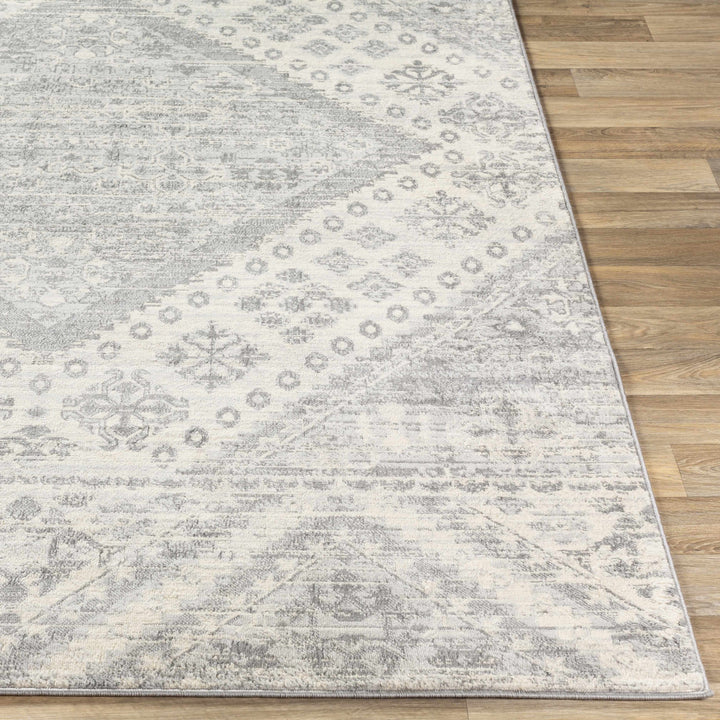 Renton Ivory And Gray Modern Geometrical Area Rug