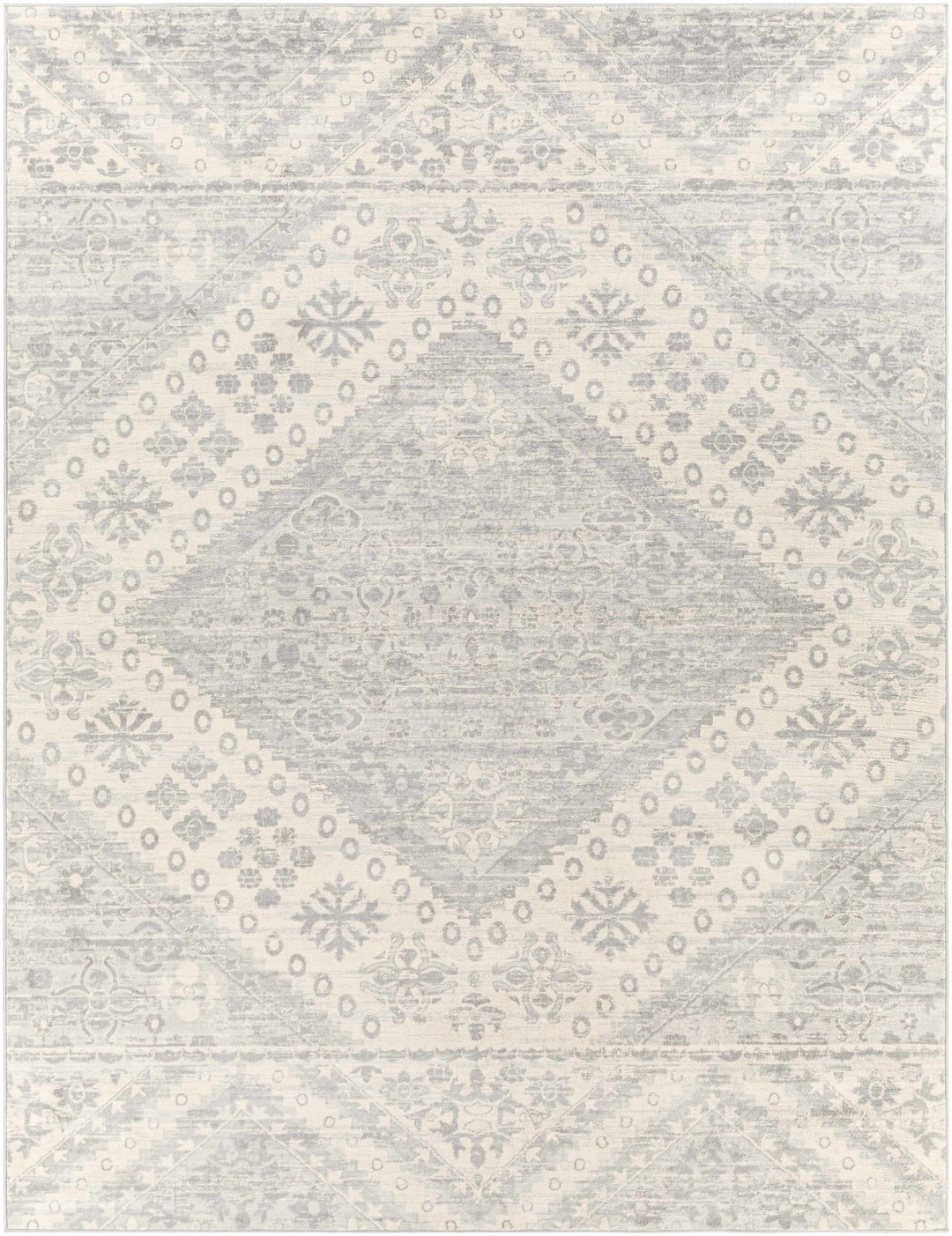 Renton Ivory And Gray Modern Geometrical Area Rug - The Rug Decor