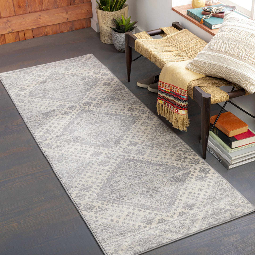 Renton Ivory And Gray Modern Geometrical Area Rug - The Rug Decor