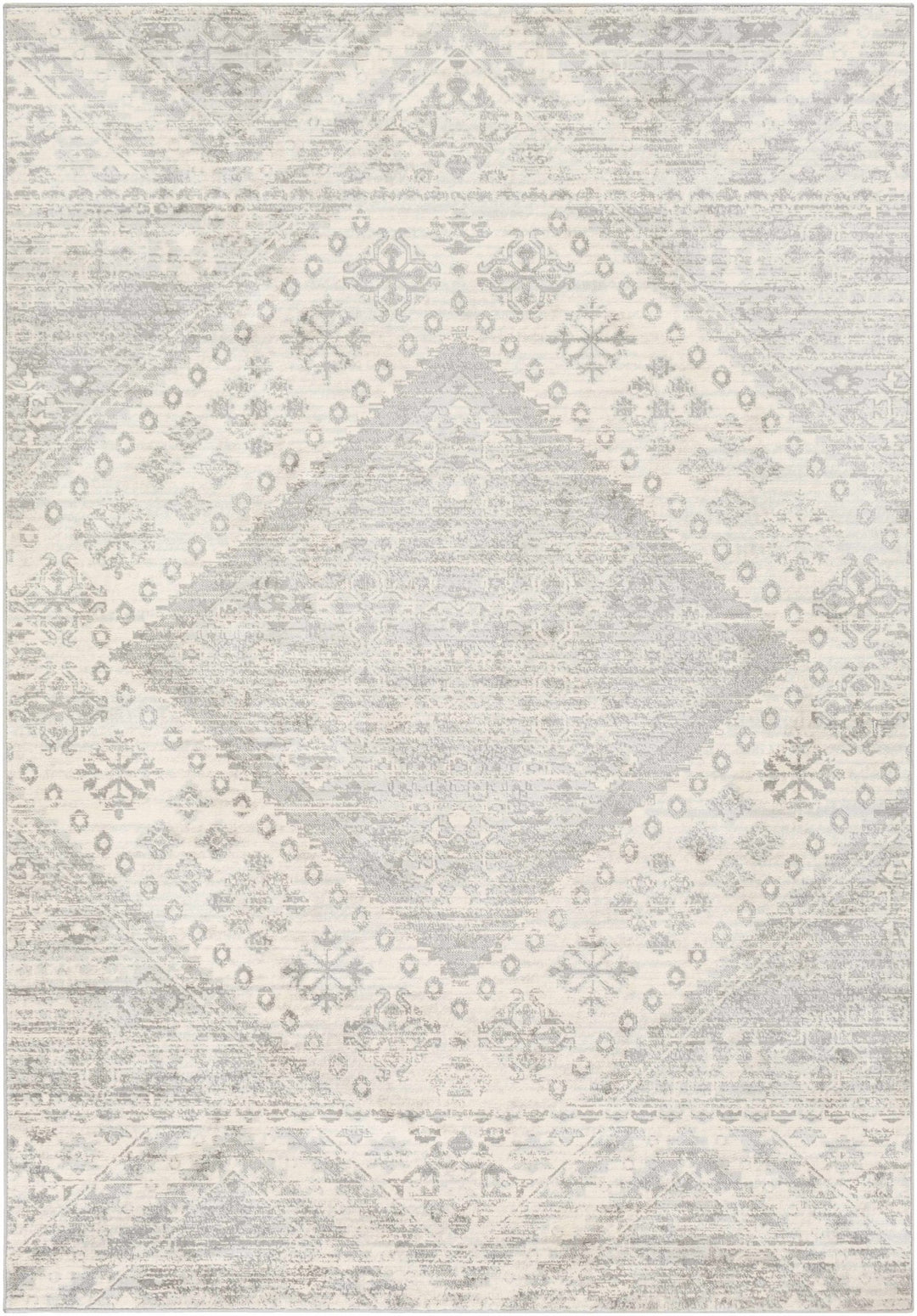 Renton Ivory And Gray Modern Geometrical Area Rug - The Rug Decor