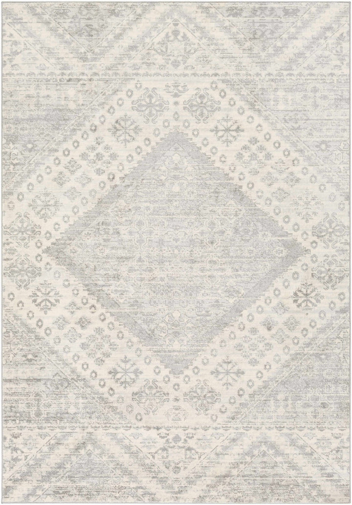 Renton Ivory And Gray Modern Geometrical Area Rug - The Rug Decor