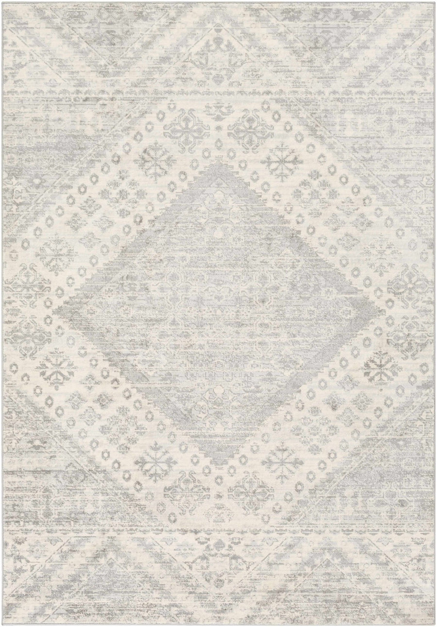 Renton Ivory And Gray Modern Geometrical Area Rug - The Rug Decor