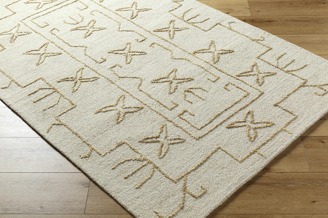 Rider Modern Style Beige And Ivory Hand Tufted Wool Area Rug