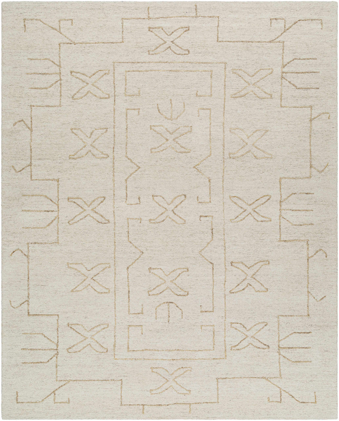 Rider Modern Style Beige And Ivory Hand Tufted Wool Area Rug