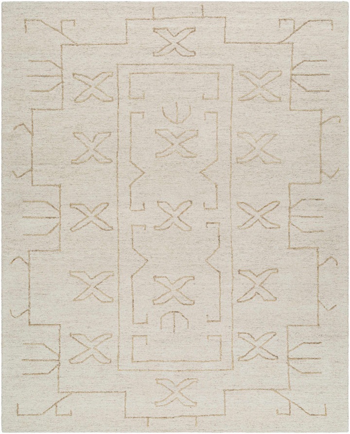 Rider Modern Style Beige And Ivory Hand Tufted Wool Area Rug