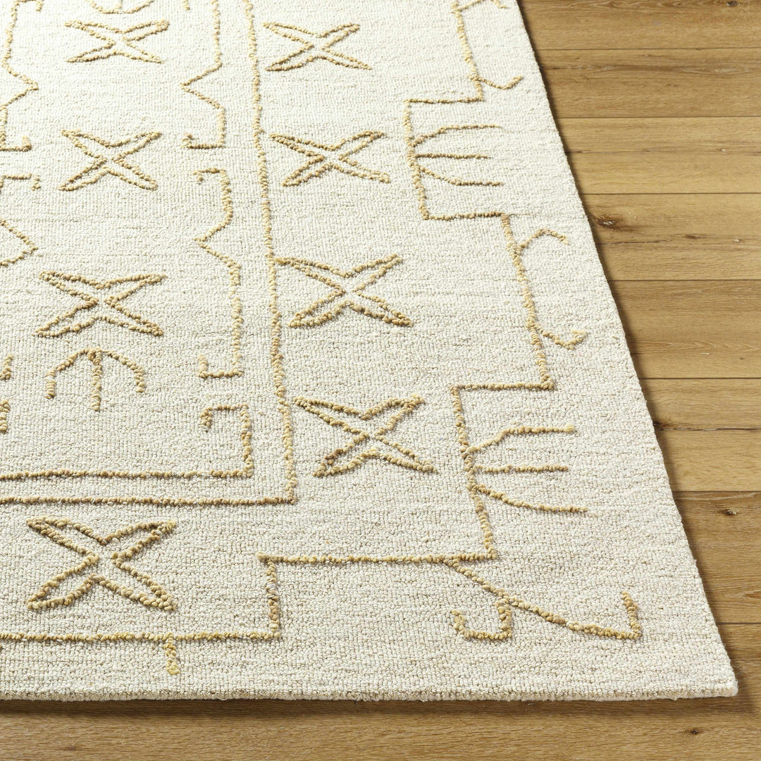 Rider Modern Style Beige And Ivory Hand Tufted Wool Area Rug