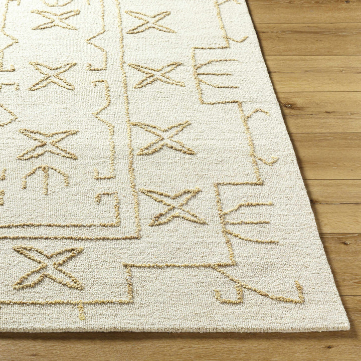 Rider Modern Style Beige And Ivory Hand Tufted Wool Area Rug