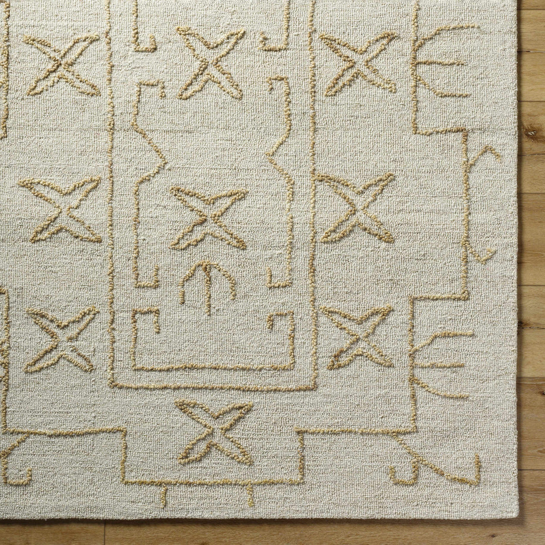 Rider Modern Style Beige And Ivory Hand Tufted Wool Area Rug