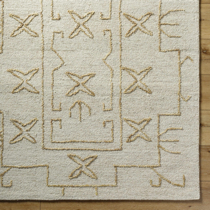 Rider Modern Style Beige And Ivory Hand Tufted Wool Area Rug