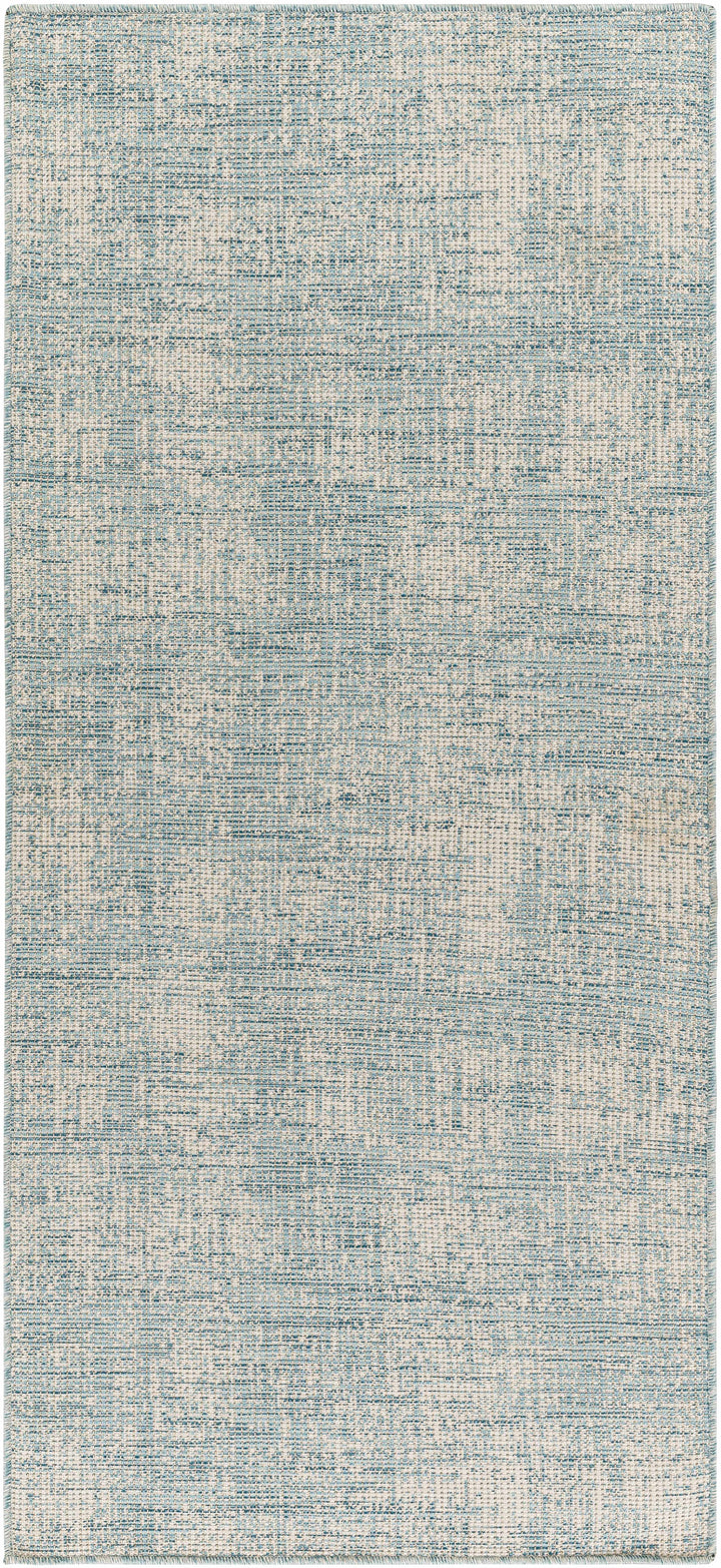 Rhea Contemporary Style Teal And Ivory Rug
