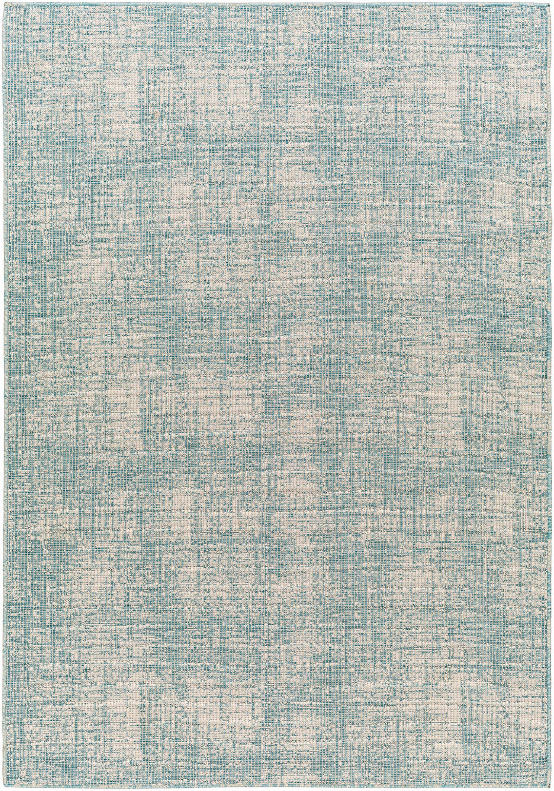 Rhea Contemporary Style Teal And Ivory Rug