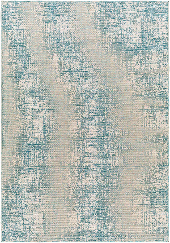 Rhea Contemporary Style Teal And Ivory Rug
