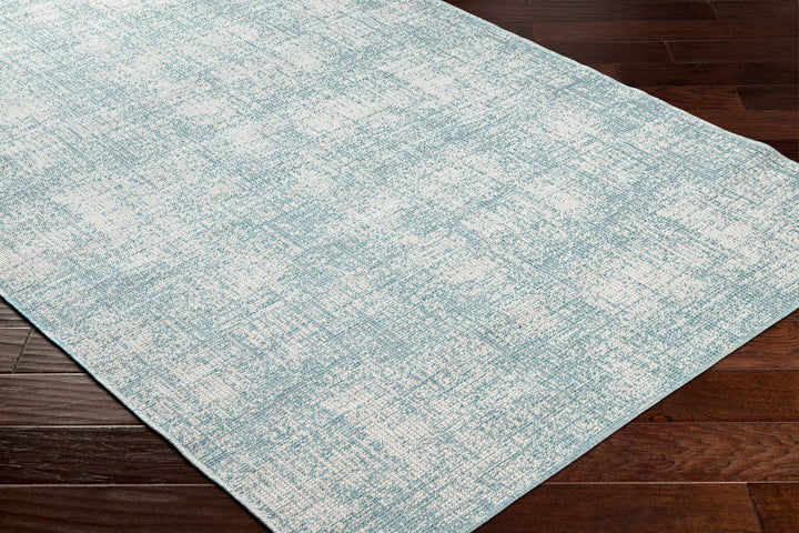 Rhea Contemporary Style Teal And Ivory Rug