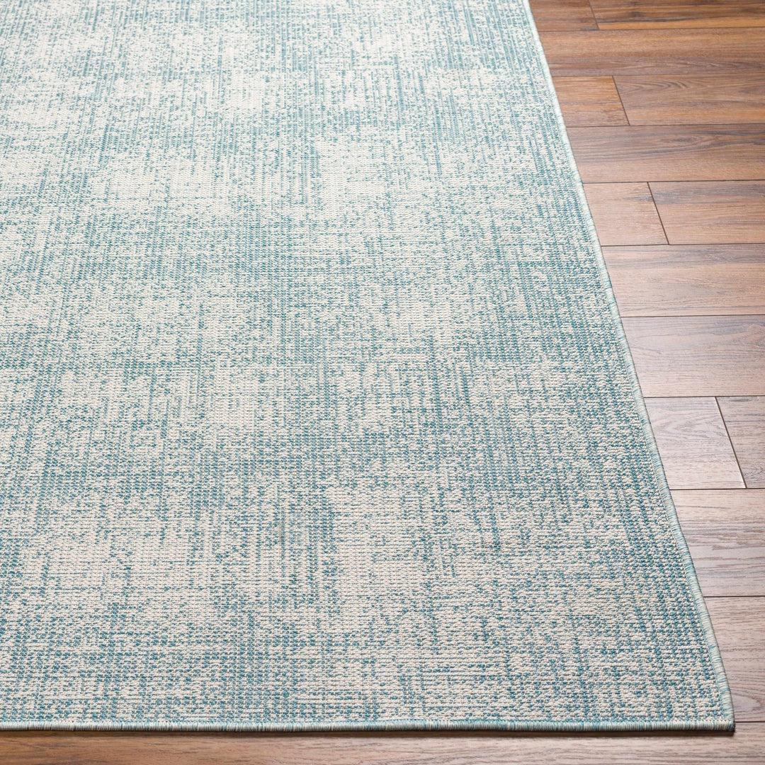Rhea Contemporary Style Teal And Ivory Rug - The Rug Decor