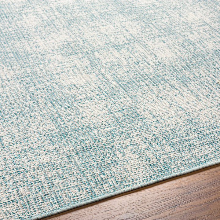 Rhea Contemporary Style Teal And Ivory Rug