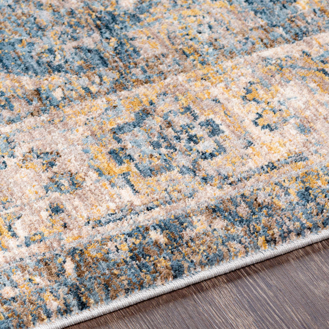 Rhoose Traditional Style Blue And Beige Area Rug