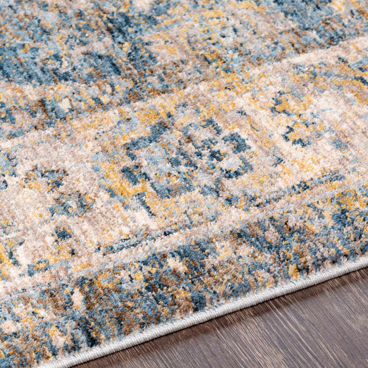Rhoose Traditional Style Blue And Beige Area Rug