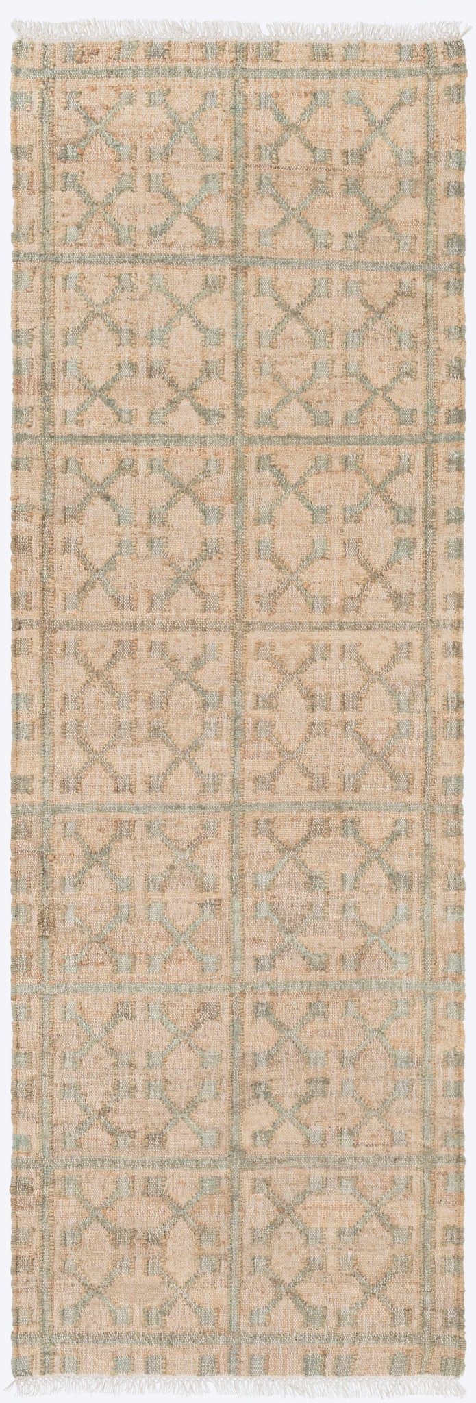 Rice Dusty Sage Contemporary Tan Jute Rug - The Rug Decor