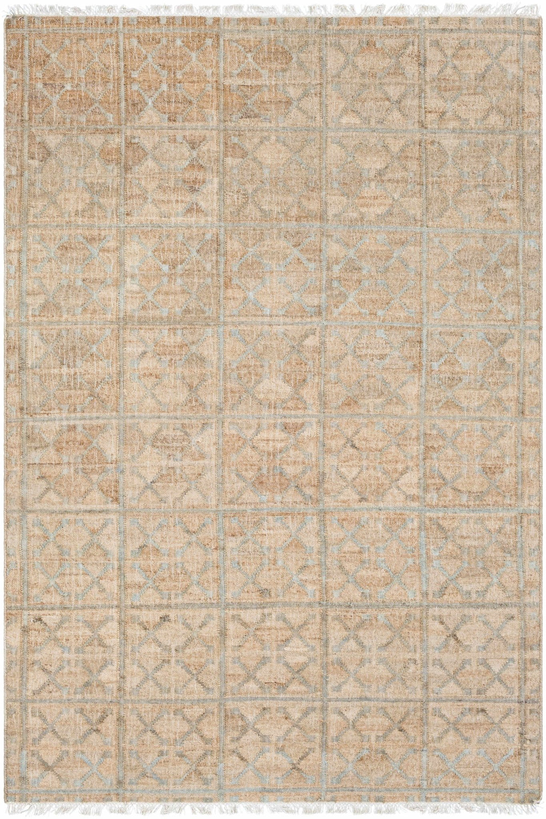 Rice Dusty Sage Contemporary Tan Jute Rug - The Rug Decor