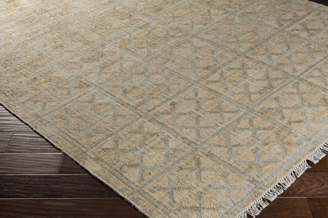 Rice Dusty Sage Contemporary Tan Jute Rug - The Rug Decor