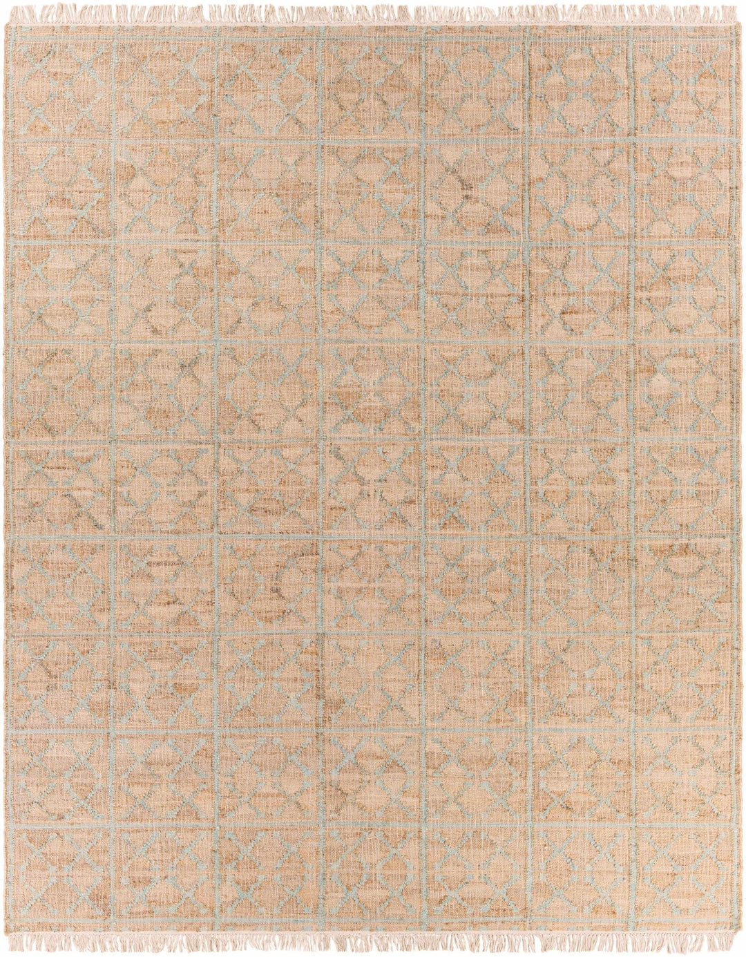 Rice Dusty Sage Contemporary Tan Jute Rug - The Rug Decor