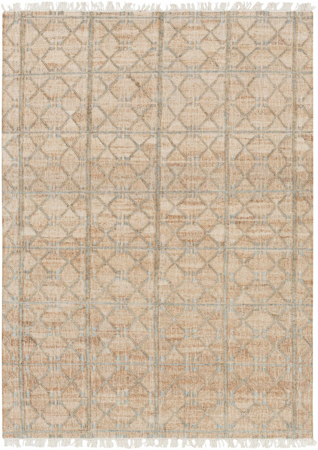 Rice Dusty Sage Contemporary Tan Jute Rug - The Rug Decor