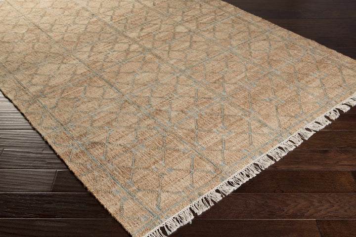 Rice Dusty Sage Contemporary Tan Jute Rug - The Rug Decor