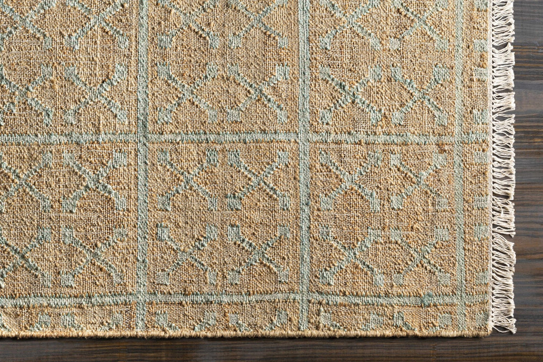 Rice Dusty Sage Contemporary Tan Jute Rug - The Rug Decor