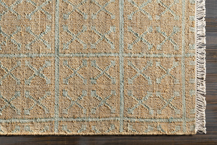 Rice Dusty Sage Contemporary Tan Jute Rug - The Rug Decor