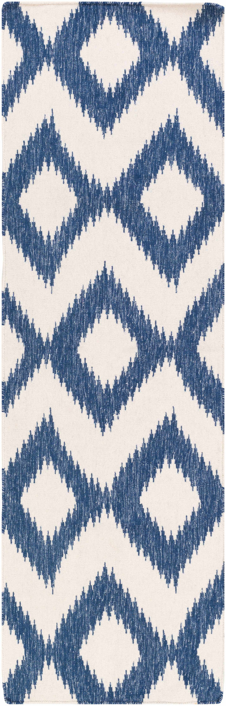 Richton Contemporary Blue And White Hand Woven Wool Rug