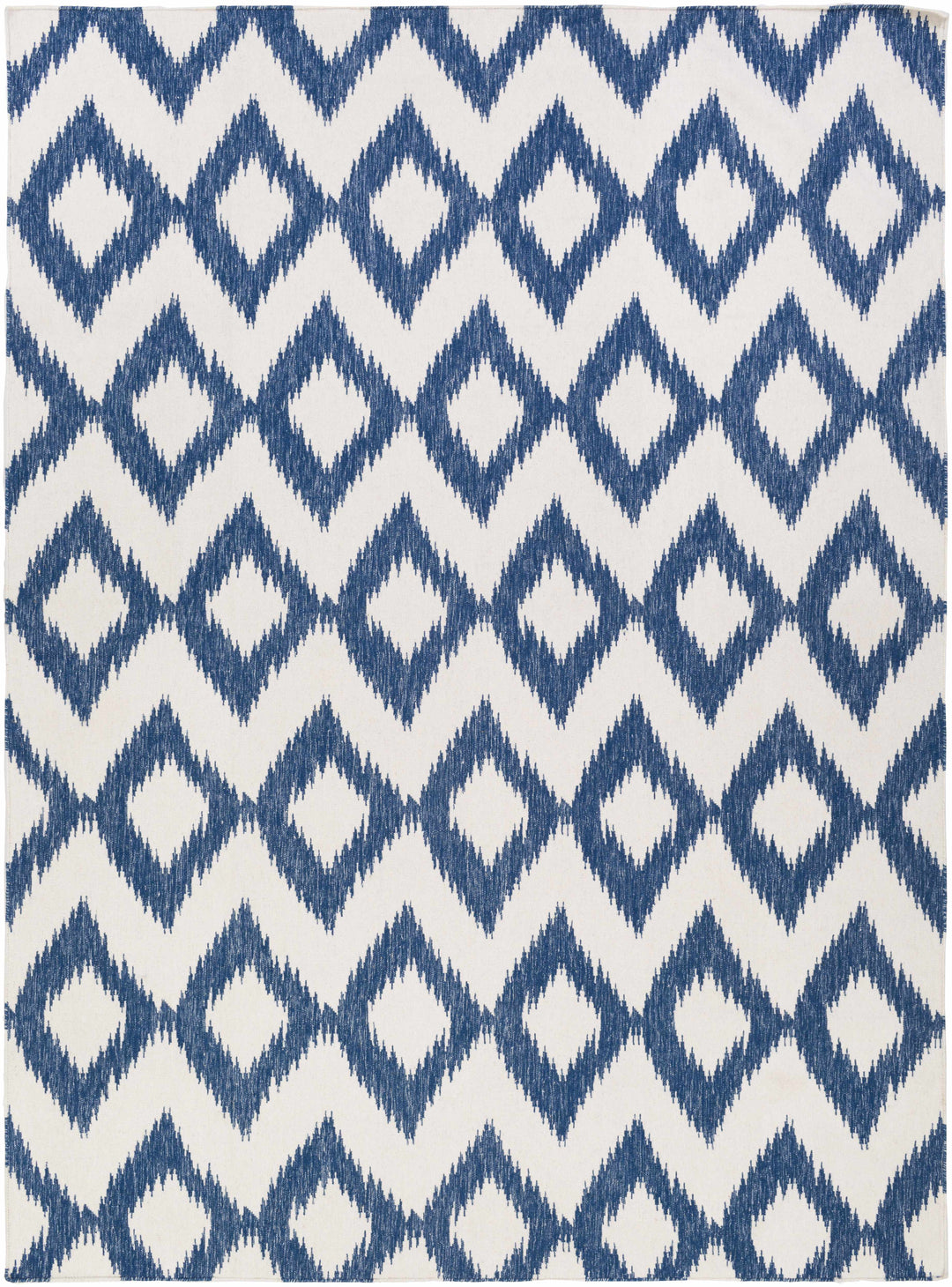 Richton Contemporary Blue And White Hand Woven Wool Rug