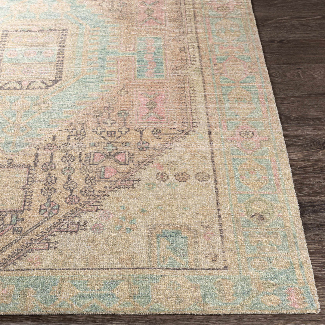 Rickinghall Traditional Style Beige And Blue Hand Tufted Area Rug