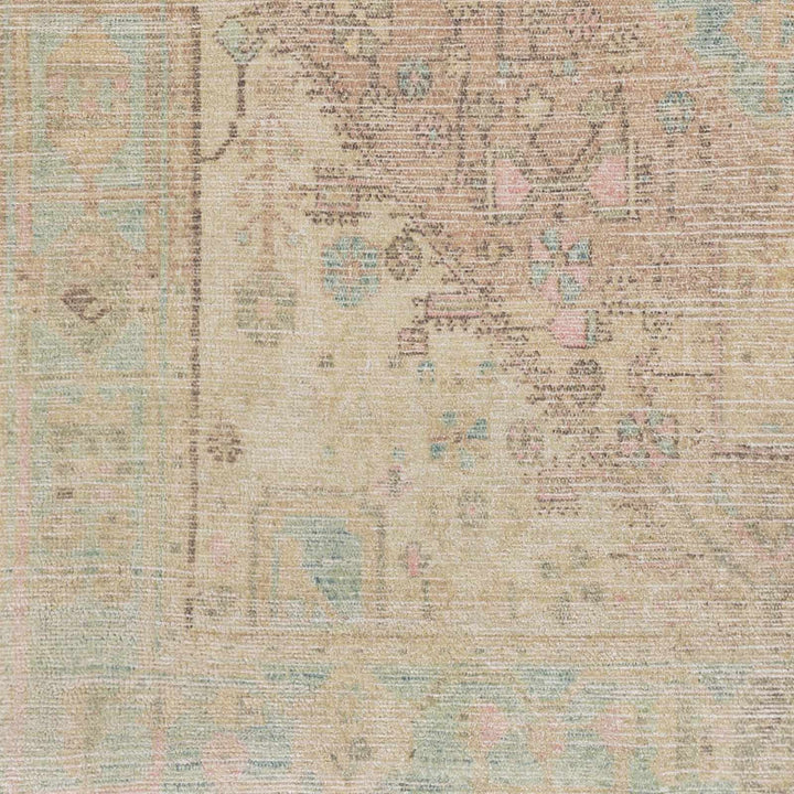 Rickinghall Traditional Style Beige And Blue Hand Tufted Area Rug