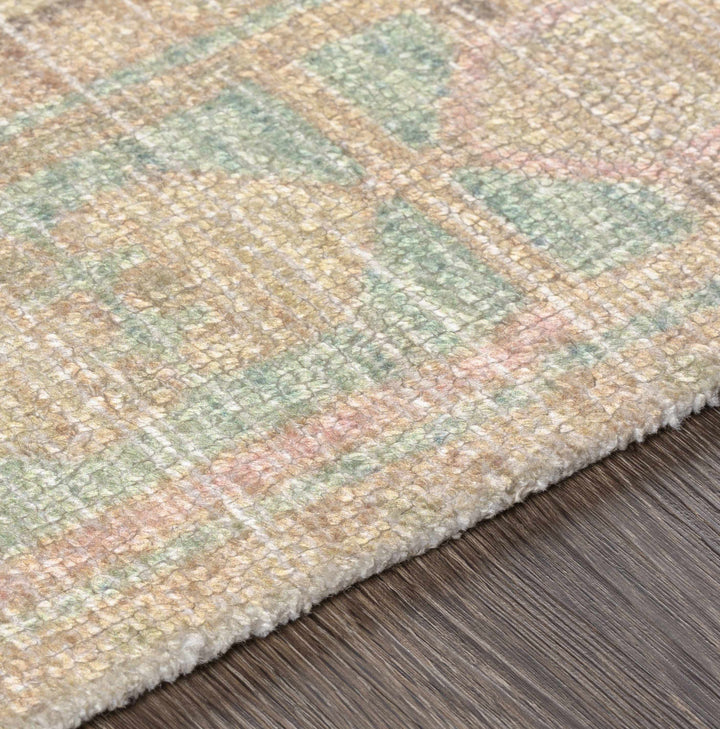 Rickinghall Traditional Style Beige And Blue Hand Tufted Area Rug