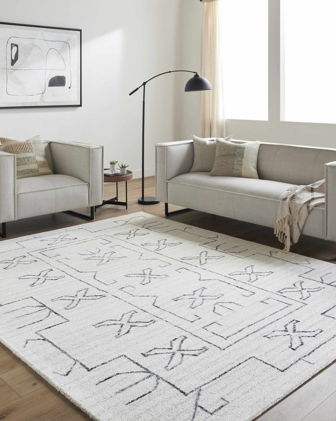 Rider Ivory Contemporary Style Hand Tufted Wool Area Rug - The Rug Decor